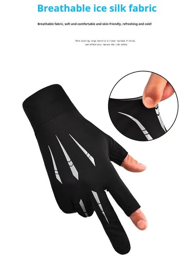 قفازات الصيد الواقية من الأشعة فوق البنفسجية، قفازات بإصبعين للحماية من الشمس - قفازات رجالية ونسائية للتجديف بالكاياك وركوب القوارب وصيد الأسماك والمشي لمسافات طويلة والقيادة وركوب الدراجات - Image 4